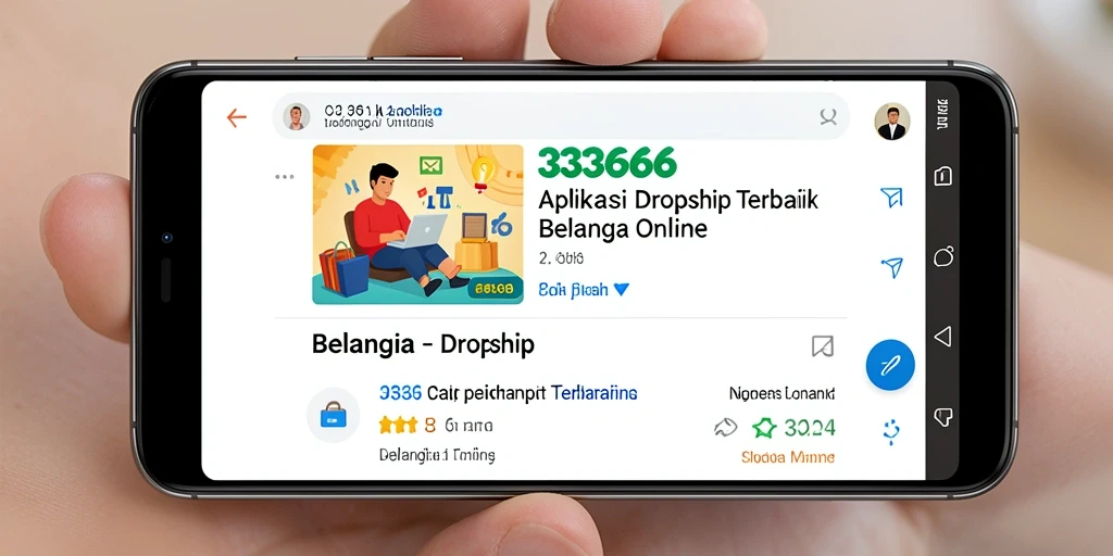Antarmuka aplikasi 333666 yang memudahkan proses dropshipping.
