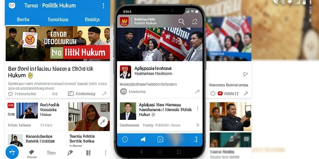 Antarmuka aplikasi 8364 menampilkan berita politik dan hukum terbaru.