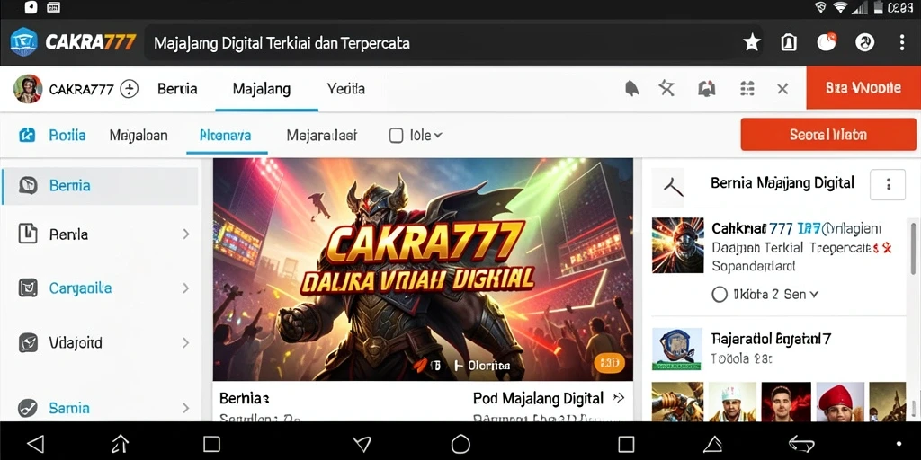 Tampilan antarmuka CAKRA777 yang menarik dan fungsional.