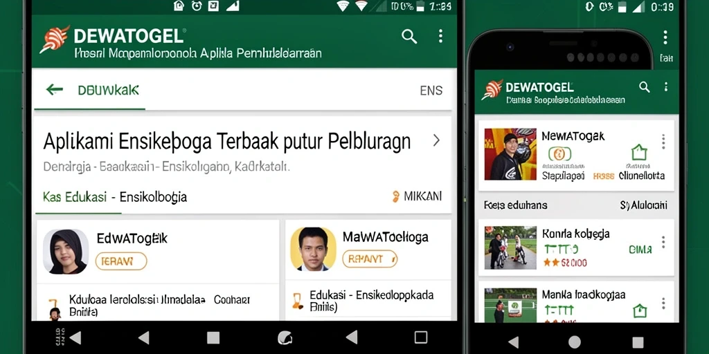 Antarmuka DEWATOGEL menampilkan berbagai topik ensiklopedia dengan jelas.