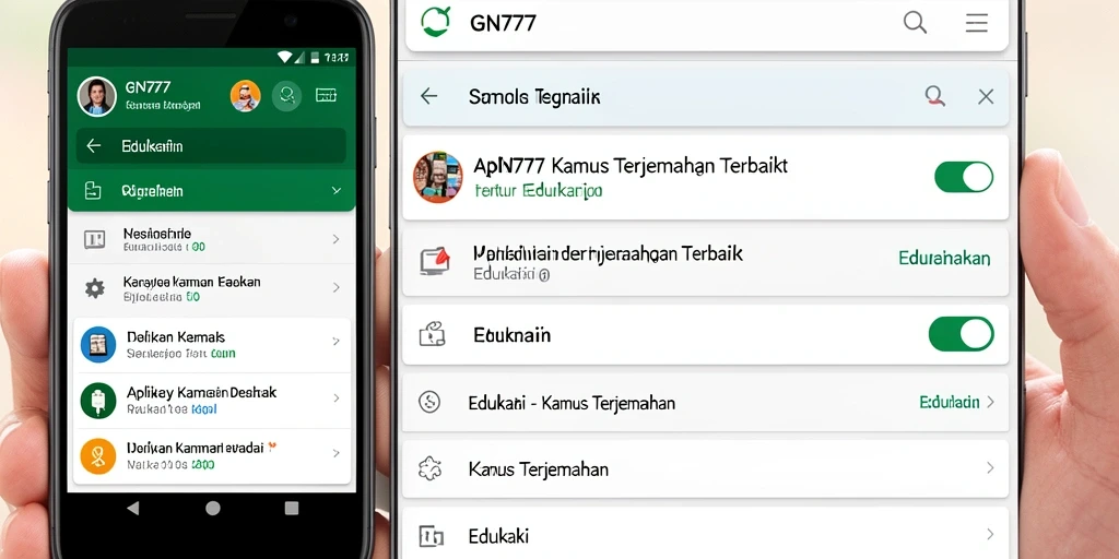 Antarmuka sederhana dan fungsional dari aplikasi GN777.