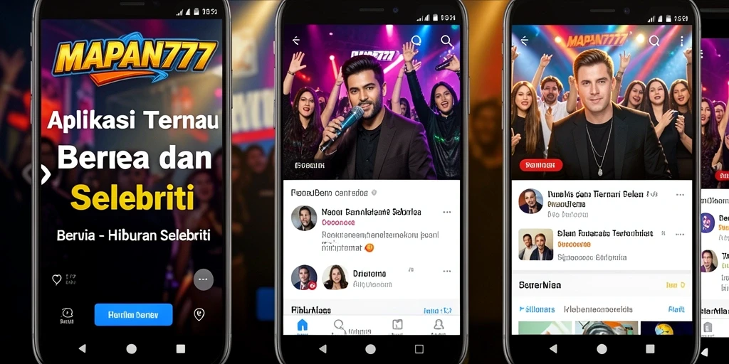 Antarmuka pengguna MAPAN777 dengan berita selebriti terbaru.