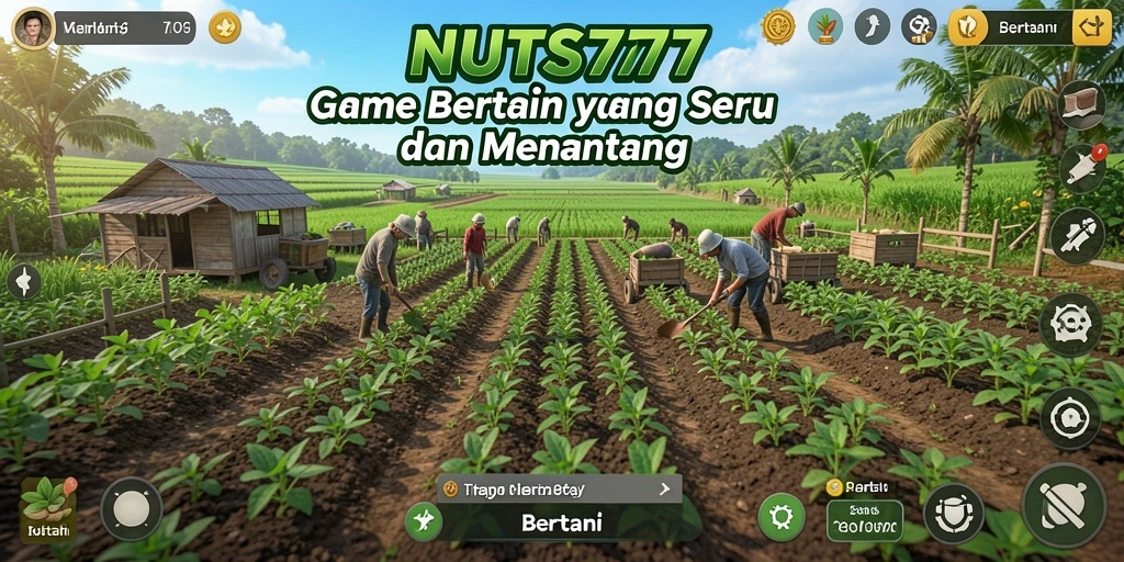 Tampilan antarmuka NUTS777 saat bertani yang interaktif dan menarik.