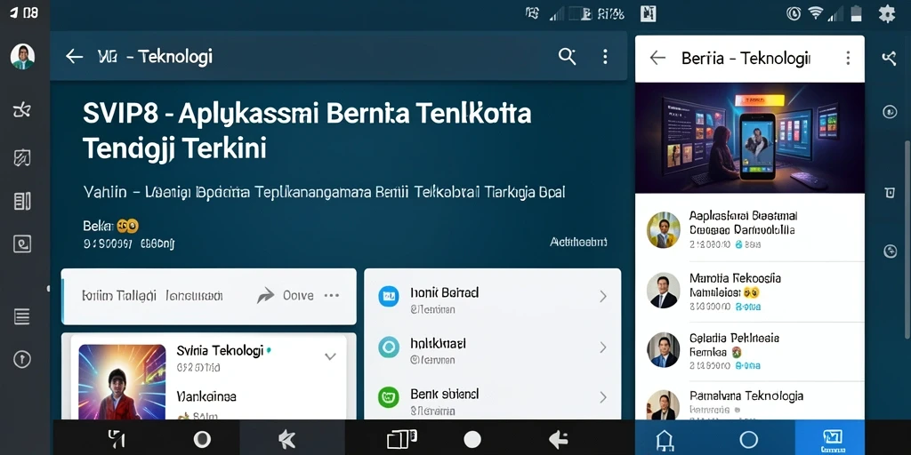 Tampilan utama SVIP8 dengan berita teknologi terbaru.
