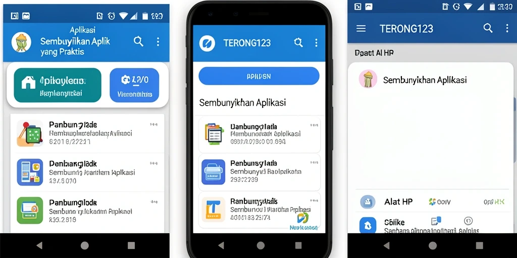 Tampilan antarmuka pengguna untuk menyembunyikan aplikasi.