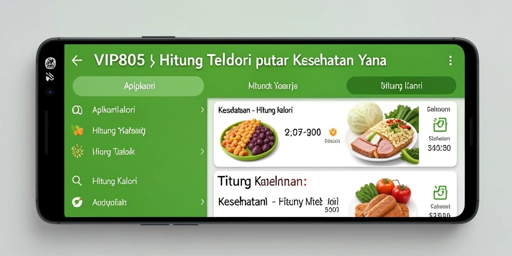 Antarmuka aplikasi VIP805 yang sederhana dan fungsional untuk menghitung kalori.
